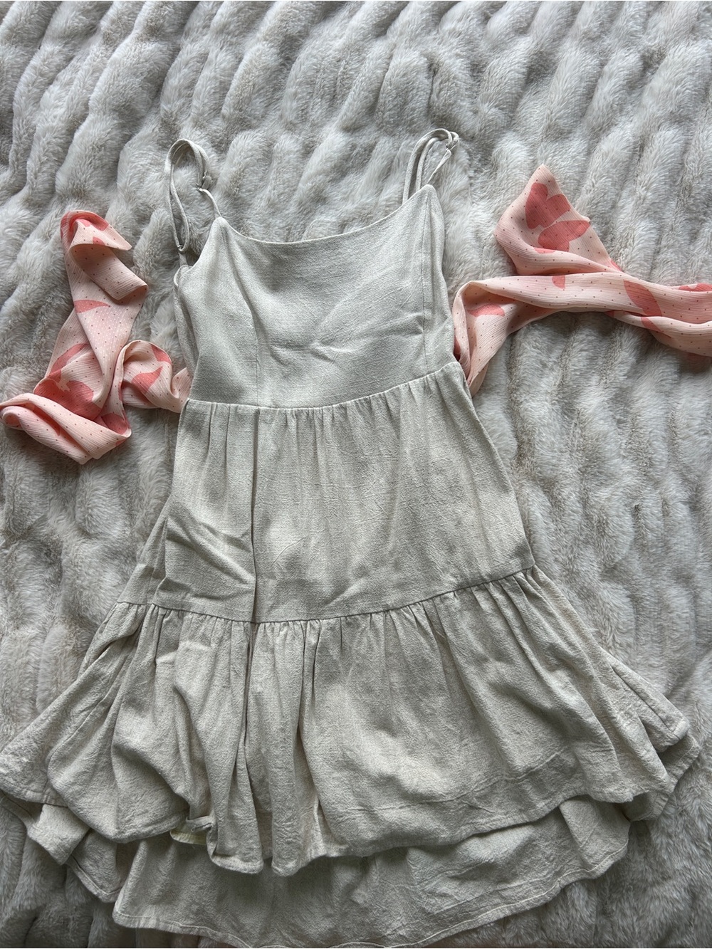Lulus Cream Elastic Waist Skirt